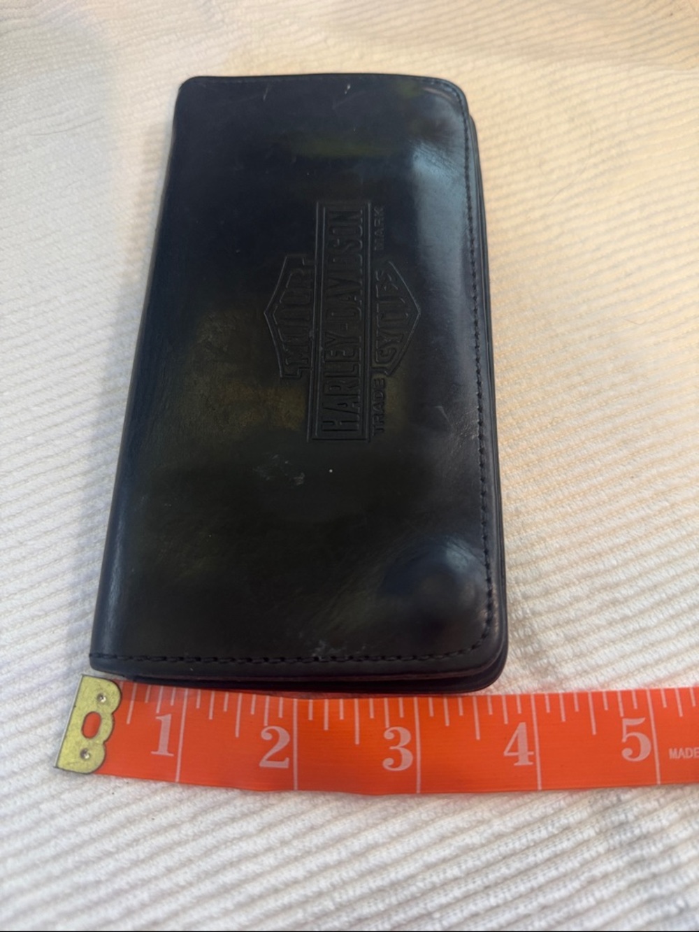 Harley-Davidson leather bifold biker wallet wit embossed Bar & Shield logo - Picture 7 of 7